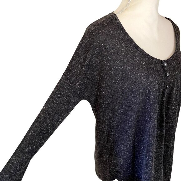Victoria Secret | Long Sleeve Sheer Button Up Top | Color: Gray | Size: Medium - Picture 2 of 10